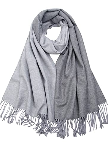CLELLA Damen Kaschmir Schal Doppelseite Baumwolle mit Quasten Weiche Großer Deckenschal Mehrweg von CLELLA