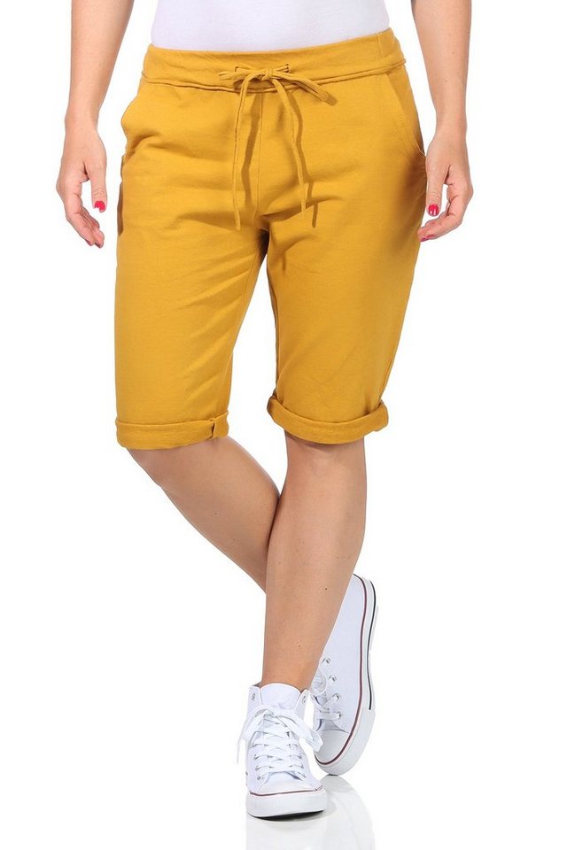 CLEO STYLE Bermudas Sweat Bermuda 1212 Senf 36-40 von CLEO STYLE
