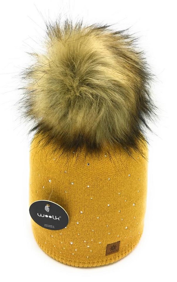 CLEO STYLE Bommelmütze Damen Bommelmütze 556 Senf von CLEO STYLE