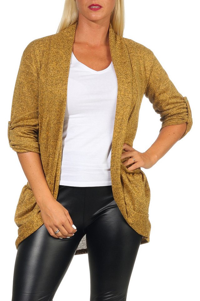 CLEO STYLE Cardigan Damen Strickjacke 402 Senf von CLEO STYLE