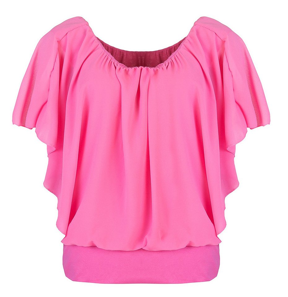 CLEO STYLE Chiffonbluse Damen Bluse 661 36-40 Pink von CLEO STYLE