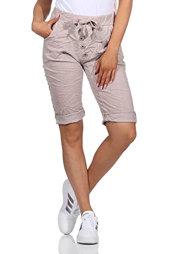CLEO STYLE Damen Bermuda Kurze Hose Shorts für den Strand Sport Stretch Sweatpants Sommerhose Freizeithose (as3, Numeric, Numeric_34, Numeric_38, Regular, Regular, Rosa) von CLEO STYLE