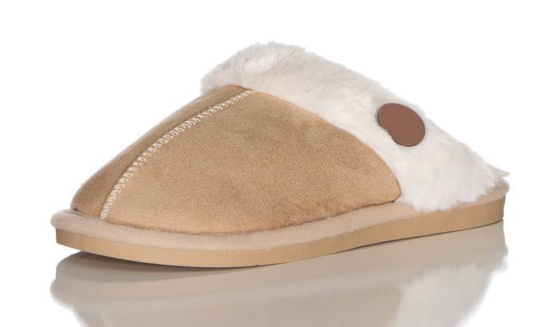 CLEO STYLE Damen Hausschuhe 611 36-37 Beige Plüsch Hausschuhe von CLEO STYLE