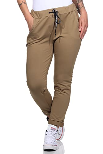 CLEO STYLE Damen Jogginhose im Boyfriend-Style Sweatpants für Freizeit Sport und Fitness 20 (DE/NL/SE/PL, Numerisch, 36, 40, Regular, Regular, Braun) von CLEO STYLE