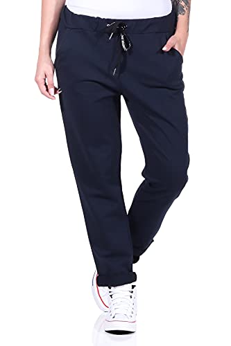 CLEO STYLE Damen Jogginhose im Boyfriend-Style Sweatpants für Freizeit Sport und Fitness 20 (DE/NL/SE/PL, Numerisch, 36, 40, Regular, Regular, Dunkelblau) von CLEO STYLE