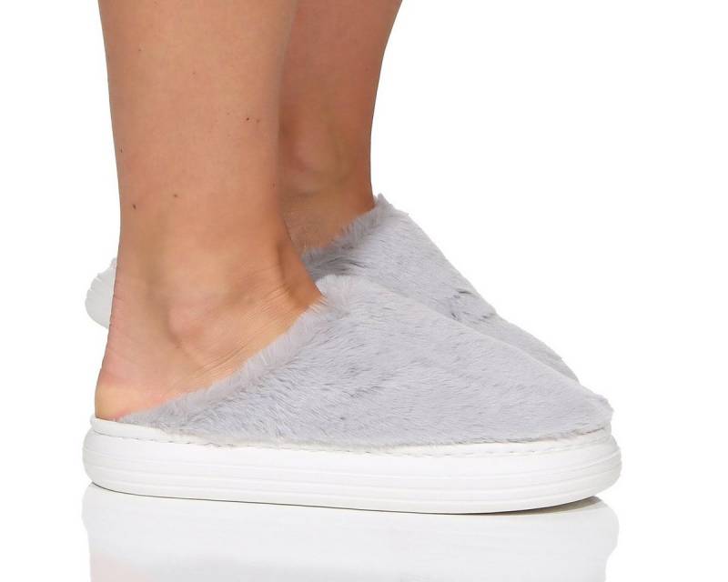 CLEO STYLE Damen hausschuhe 609 38-39 Hellgrau Hausschuh von CLEO STYLE