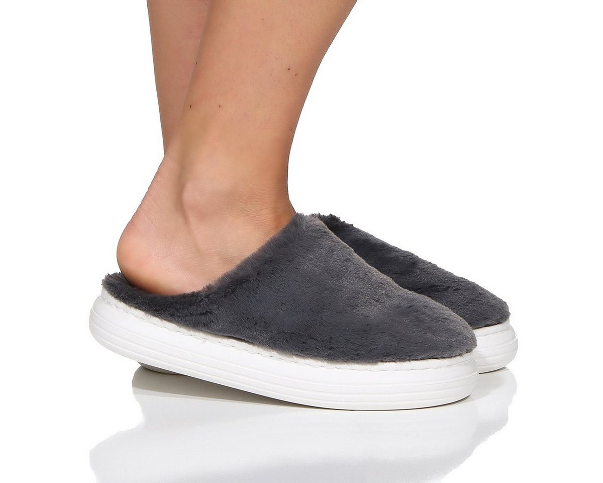 CLEO STYLE Damen hausschuhe 609 38-39 Anthrazit Hausschuh von CLEO STYLE