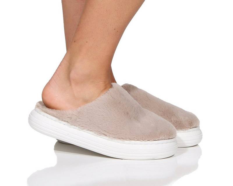 CLEO STYLE Damen hausschuhe 609 36-37 Beige Hausschuh von CLEO STYLE