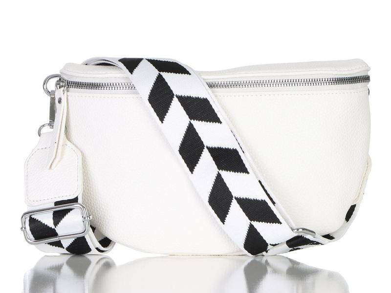 simaranda Handtasche Gürteltasche Damen 25 Weiß Klein 23 x 14 x 7 cm von simaranda