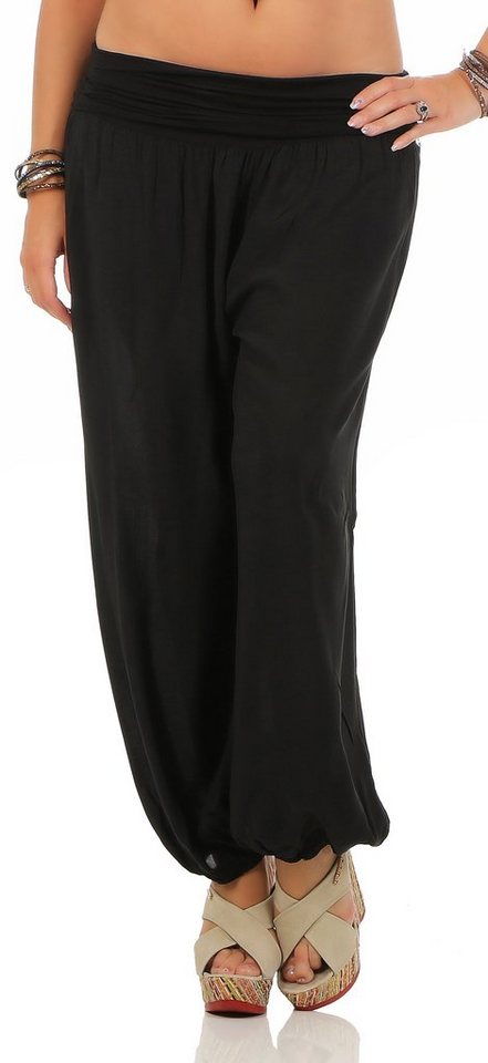 CLEO STYLE Haremshose Damen Sommerhose CL 2403 Black One Size (34-42) von CLEO STYLE