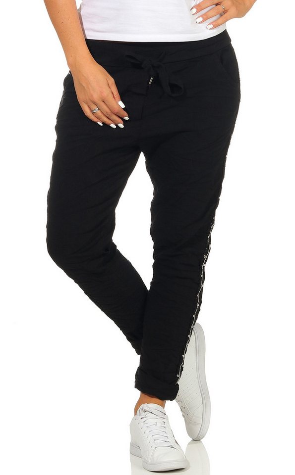 CLEO STYLE Jogger Pants Damen Jogginghose 560 Schwarz von CLEO STYLE