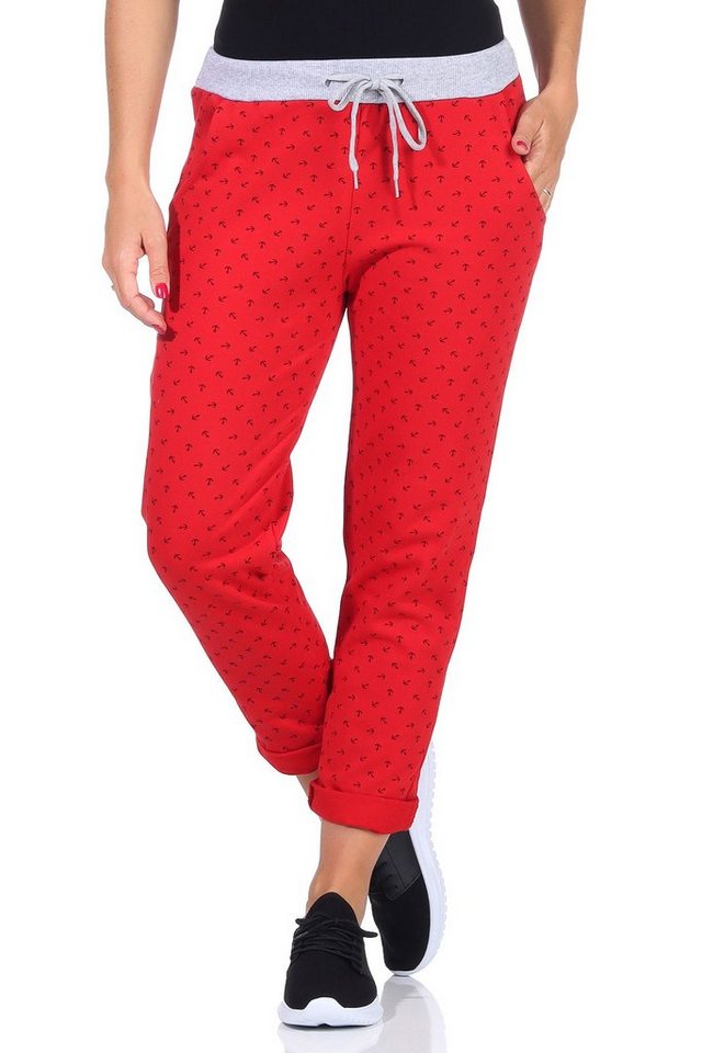 CLEO STYLE Jogginghose Damen Jogginghose 1313 Rot von CLEO STYLE