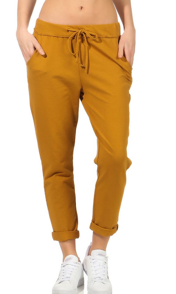 CLEO STYLE Jogginghose Damen Jogginghose 15 Senf One Size 36-40 von CLEO STYLE