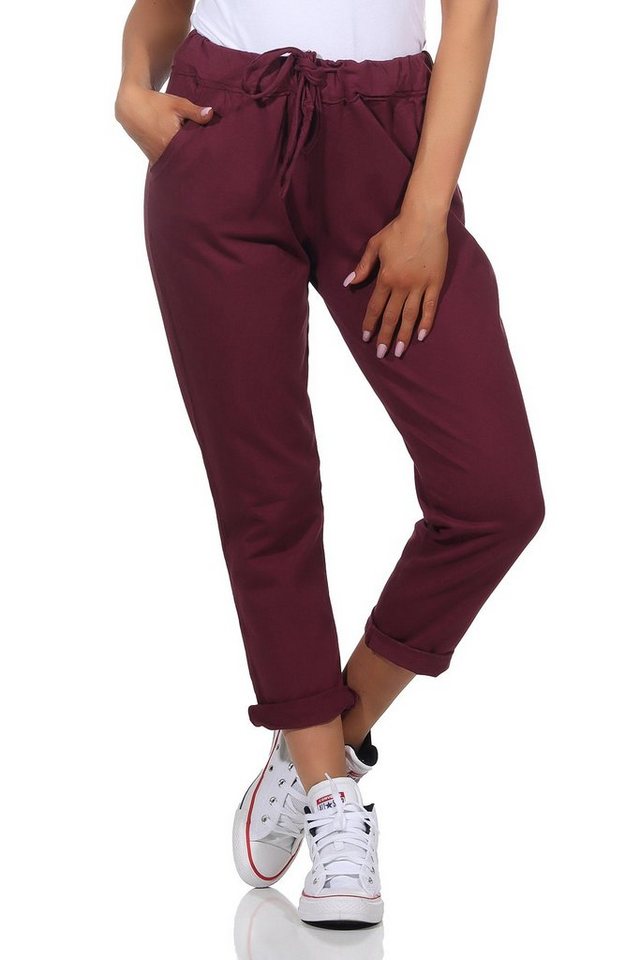 CLEO STYLE Jogginghose Damen Jogginghose 3569 36-40 Bordo von CLEO STYLE