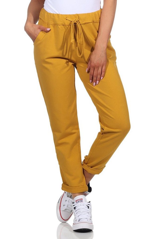 CLEO STYLE Jogginghose Damen Jogginghose 3569 36-40 Senf von CLEO STYLE