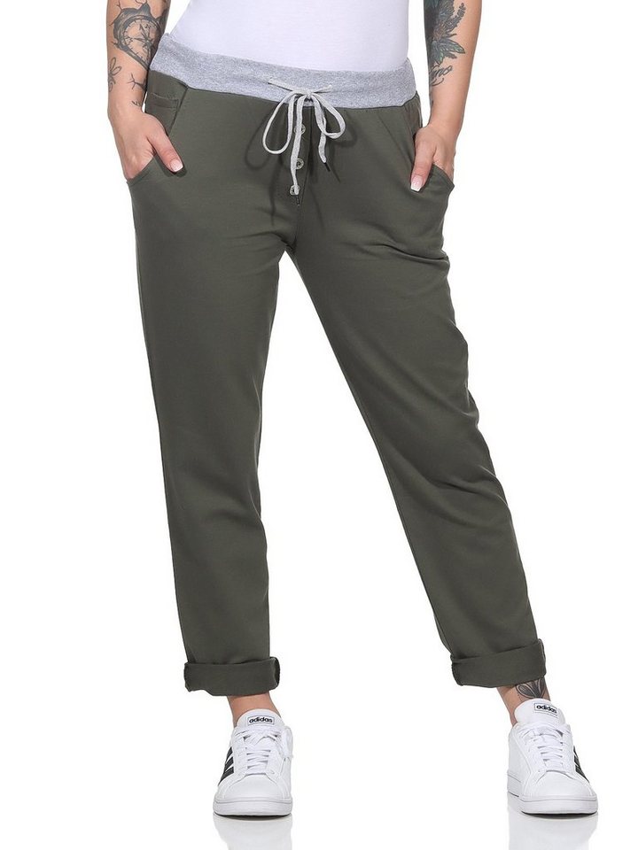 CLEO STYLE Jogginghose Damen Jogginghose 4030 34-38 Olive von CLEO STYLE