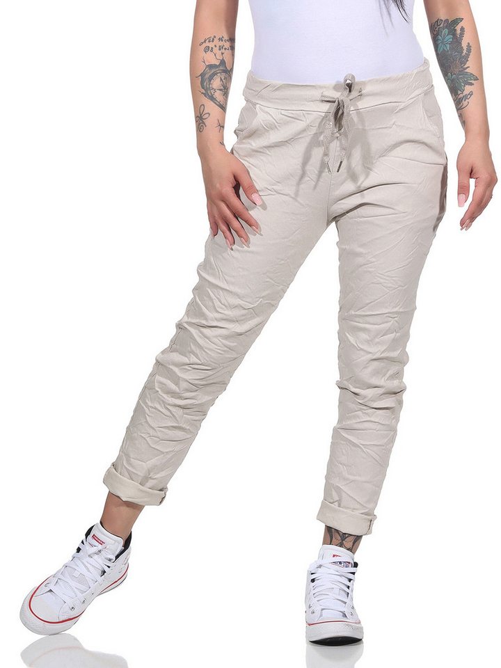 CLEO STYLE Jogginghose Damen Jogginghose 8115 36-40 Beige von CLEO STYLE