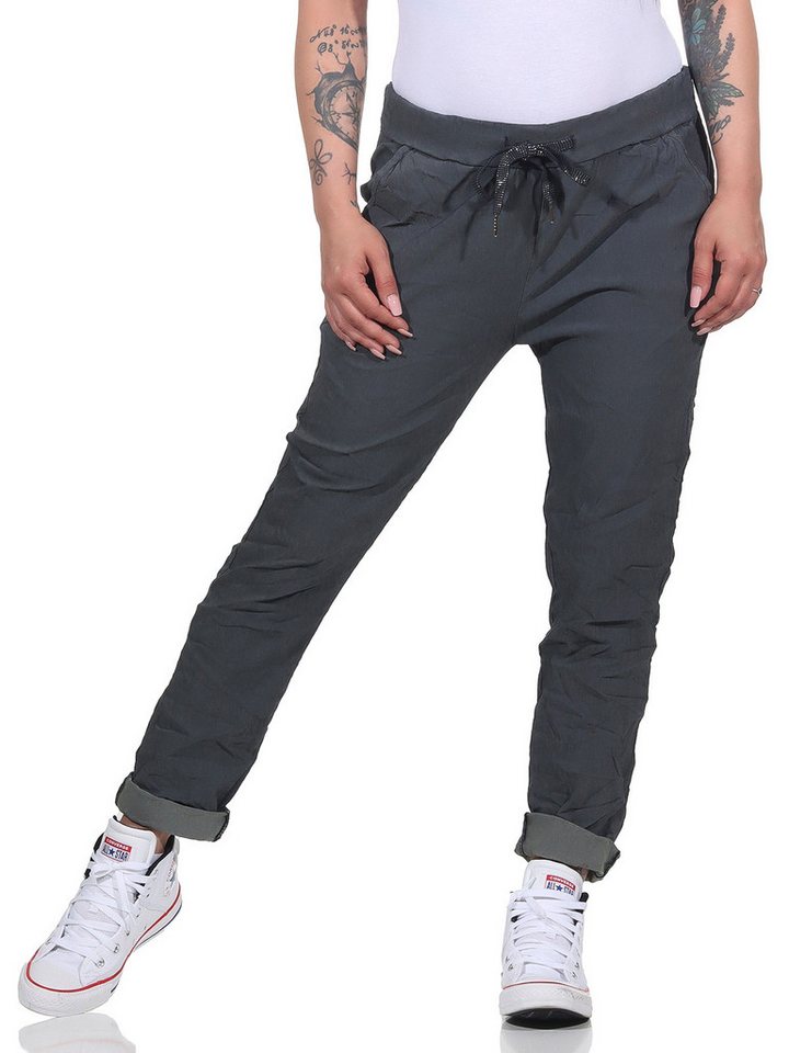 CLEO STYLE Jogginghose Damen Jogginghose 8115 36-40 Dunkelgrau von CLEO STYLE