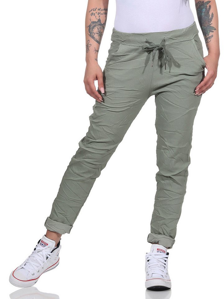 CLEO STYLE Jogginghose Damen Jogginghose 8115 36-40 Olive von CLEO STYLE