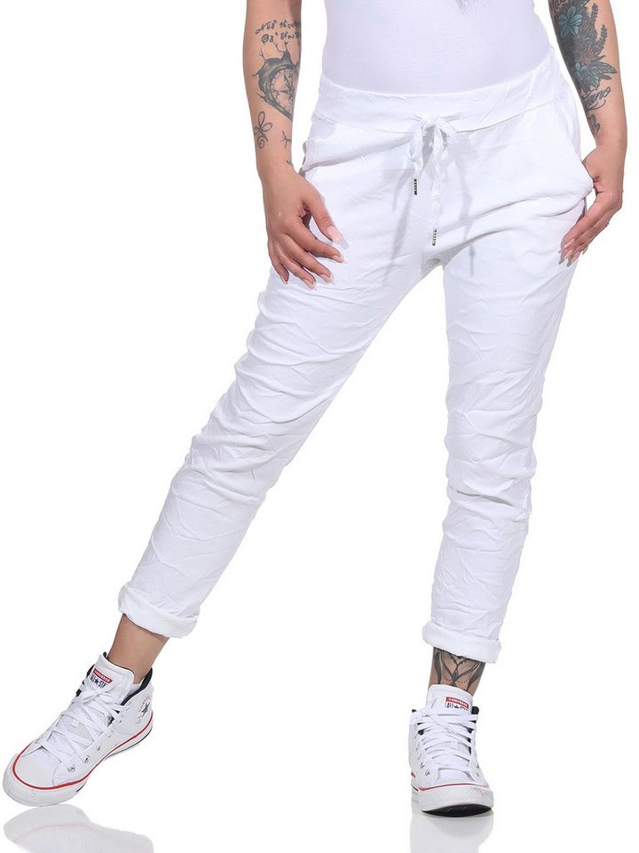 CLEO STYLE Jogginghose Damen Jogginghose 8115 36-40 Weiß von CLEO STYLE