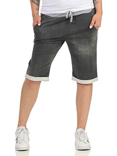 CLEO STYLE Kurze Damen Bermuda, leichte luftige Hose für den Sommer, kurzer Jogger für Freizeit und Strand 9 (Schwarz/Blume 2) von CLEO STYLE