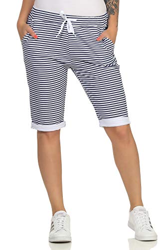 CLEO STYLE Kurze Damen Bermuda, leichte luftige Hose für den Sommer, kurzer Jogger für Freizeit und Strand 921 (34-40, Modell 2) von CLEO STYLE