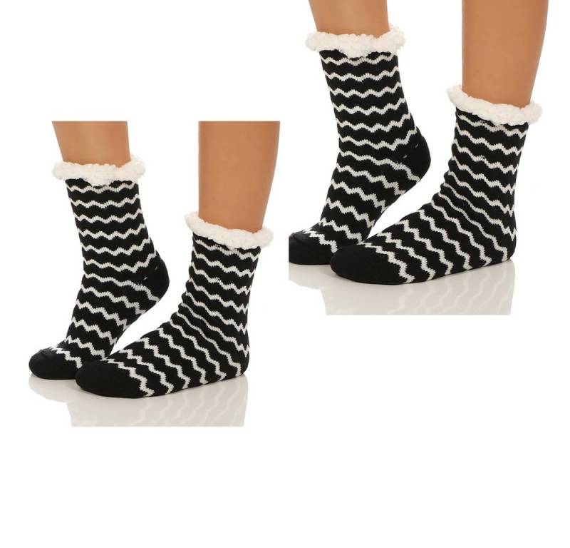 CLEO STYLE Kuschelsocken Damen Hütten Hausschuhe CL 088 2x Welle von CLEO STYLE