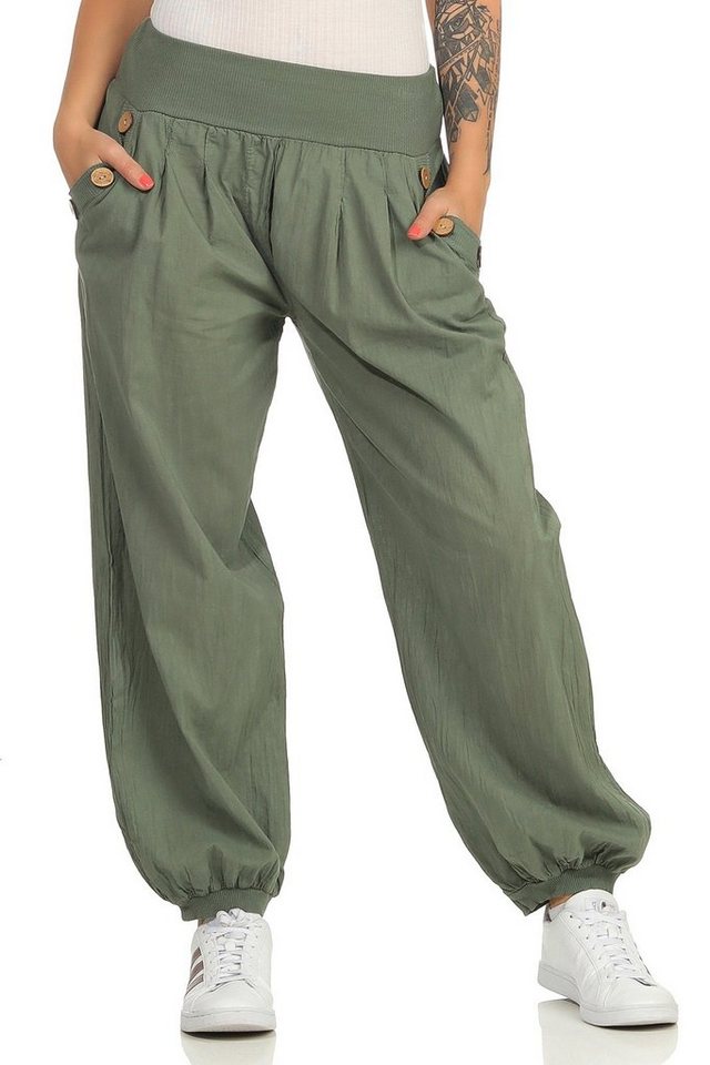 CLEO STYLE Pumphose Damen Sommerhose 401 Oliv von CLEO STYLE