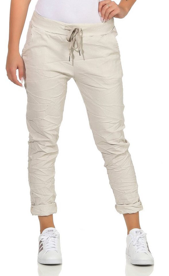 CLEO STYLE Stoffhose Damen Jogginghose 88 Beige von CLEO STYLE