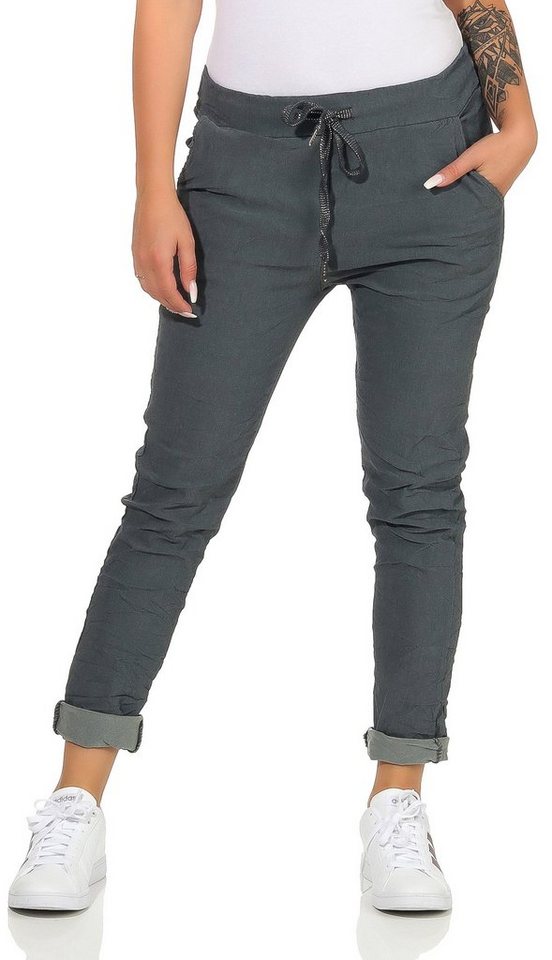 CLEO STYLE Stoffhose Damen Jogginghose 88 Dunkelgrau von CLEO STYLE