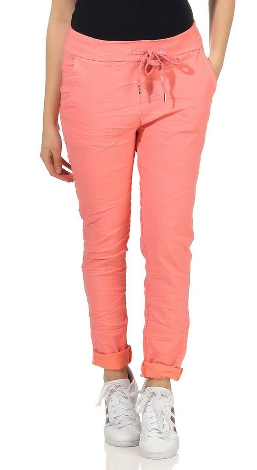 CLEO STYLE Stoffhose Damen Jogginghose 88 Lachs von CLEO STYLE