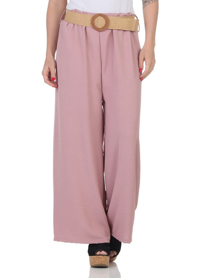 CLEO STYLE Stoffhose Damen Schlaghose 2576 34-38 Altrosa von CLEO STYLE