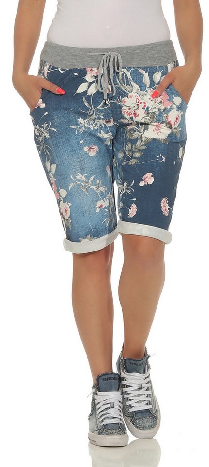 CLEO STYLE Sweatbermudas Sweat Bermuda 9 Blau von CLEO STYLE