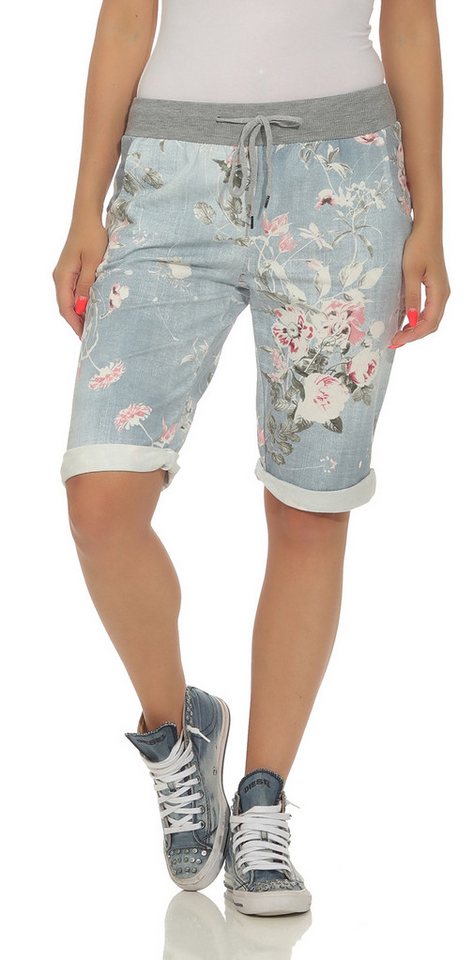 CLEO STYLE Sweatbermudas Sweat Bermuda 9 Hellblau von CLEO STYLE