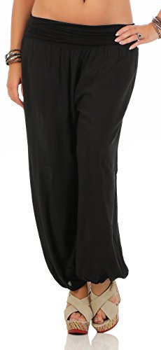 Cleostyle Collection Damen Sommerhosen Uni Farben Pumphose Haremshose Aladinhose Pluderhose CL 2403 (One Size (34-42), Black) von CLEO STYLE