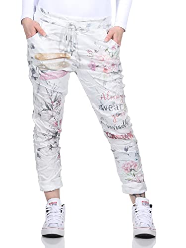 Damen Jogginghose Jogger Boy Friend im Vintage Look Sweatpants für Freizeit Sport und Fitness 1289 (Style 2) von CLEO STYLE