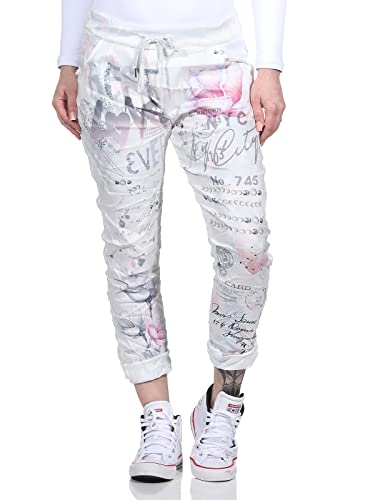 Damen Jogginghose Jogger Boy Friend im Vintage Look Sweatpants für Freizeit Sport und Fitness 1289 (Style 5) von CLEO STYLE