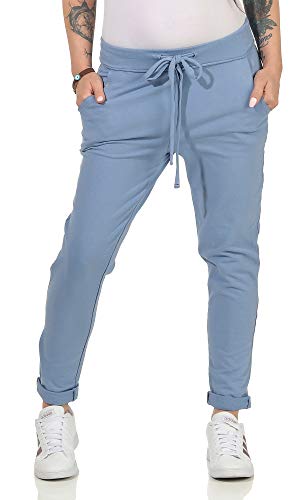 Damen Jogginhose im Boyfriend-Style Sweatpants für Freizeit Sport und Fitness 15 (One Size 36-40, Hellblau) von CLEO STYLE