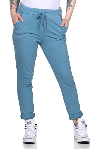 Damen Jogginhose im Boyfriend-Style Sweatpants für Freizeit Sport und Fitness 94 (Blau) von CLEO STYLE