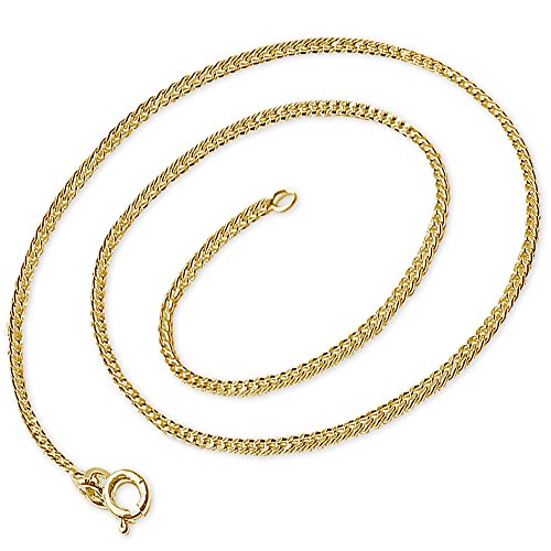 CLEVER SCHMUCK Goldene feine Panzerkette 40 cm lang, 1,1 mm breit und 0,7 mm hoch und glänzend 333 GOLD 8 KARAT von CLEVER SCHMUCK