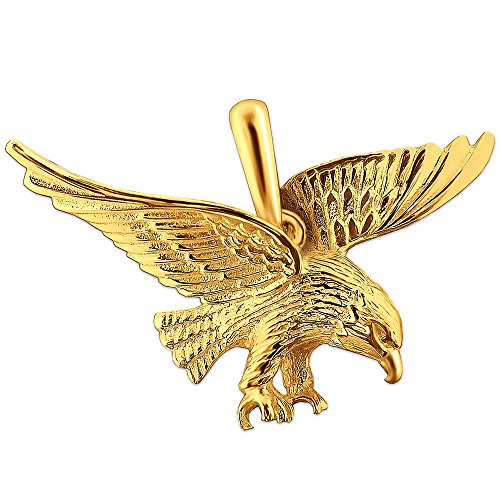 CLEVER SCHMUCK Goldener Herren Anhänger großer Adler 36 x 21 mm fliegend glänzend 333 GOLD 8 KARAT im Etui von CLEVER SCHMUCK