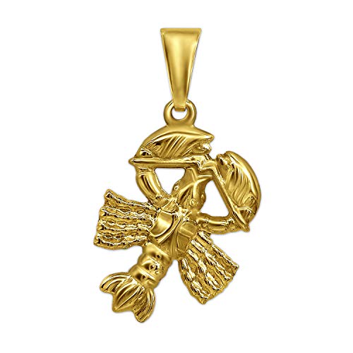 CLEVER SCHMUCK Goldener Damen Herren Anhänger Sternzeichen Krebs 15 mm beidseitig plastische Form glänzend 333 GOLD 8 KARAT von CLEVER SCHMUCK