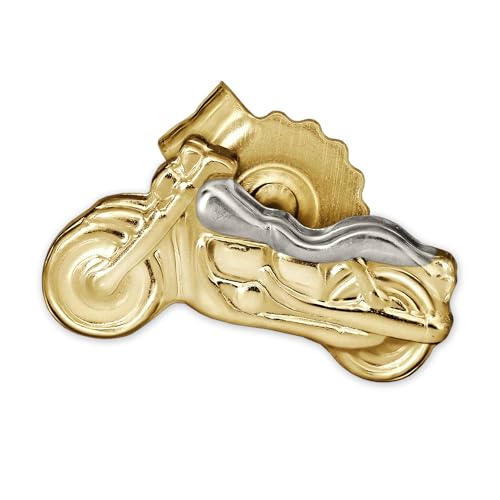 CLEVER SCHMUCK Goldener kleiner einzelner Ohrring Single Ohrstecker Mini Motorrad 8 x 4 mm bicolor links glänzend 333 Gold 8 Karat für Damen oder Herren im Schmucketui CLEVER SCHMUCK Goldener kleiner einzelner Ohrring Single Ohrstecker Mini Motorrad 8 x 4 mm bicolor links glänzend 333 Gold 8 Karat für Damen oder Herren im Schmucketui von CLEVER SCHMUCK