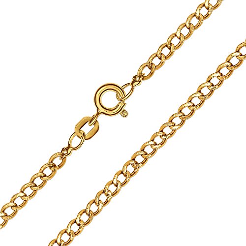 CLEVER SCHMUCK Goldenes Damen Fußkettchen Panzer 25 cm lang glänzend und weite Kettenglieder 333 Gold 8 Karat im Schmucketui von CLEVER SCHMUCK
