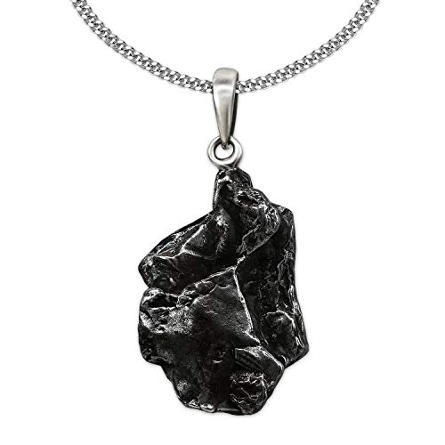 CLEVER SCHMUCK Halskette Anhänger Meteorit ECHTE STERNSCHNUPPE mit Silber-Öse 925 und Kette Panzer 45 cm lang 1,7 mm breit glänzend 925 Sterling Silber im Schmucketui CLEVER SCHMUCK Halskette Anhänger Meteorit ECHTE STERNSCHNUPPE mit Silber-Öse 925 und Kette Panzer 45 cm lang 1,7 mm breit glänzend 925 Sterling Silber im Schmucketui von CLEVER SCHMUCK