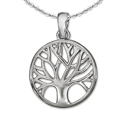 CLEVER SCHMUCK Lebensbaum Halskette Ø 14 mm glänzend schlicht teils offen, feiner Kette Anker 45 cm Sterling Silber 925 im Schmucketui CLEVER SCHMUCK Lebensbaum Halskette Ø 14 mm glänzend schlicht teils offen, feiner Kette Anker 45 cm Sterling Silber 925 im Schmucketui von CLEVER SCHMUCK