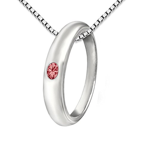 CLEVER SCHMUCK Mädchen Taufkettchen zur Taufe mit Taufring schlicht Zirkonia rubinrot & Kette Venezia 36 cm Sterling Silber 925 im Taufe Etui weiß von CLEVER SCHMUCK