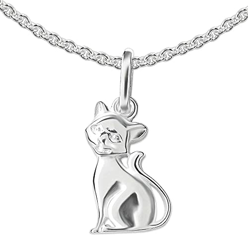 CLEVER SCHMUCK Set Silberner Anhänger Mini Katze 12 x 8 mm sitzend figürliche Form & Erbs Kette 45 cm Sterling Silber 925 in Schmuckverpackung CLEVER SCHMUCK Set Silberner Anhänger Mini Katze 12 x 8 mm sitzend figürliche Form & Erbs Kette 45 cm Sterling Silber 925 in Schmuckverpackung von CLEVER SCHMUCK