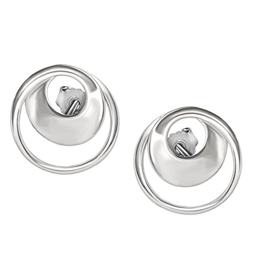 CLEVER SCHMUCK Silberne Damen Ohrstecker Ø 8 mm mit Kringel verschnörkelt runde Schlichte Form Sterling Silber 925 von CLEVER SCHMUCK