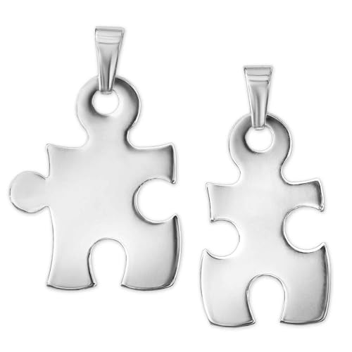 CLEVER SCHMUCK 2 Silberne Freundschaftsanhänger geteilte Puzzleteile 19 mm glänzend STERLING SILBER 925 CLEVER SCHMUCK 2 Silberne Freundschaftsanhänger geteilte Puzzleteile 19 mm glänzend STERLING SILBER 925 von CLEVER SCHMUCK